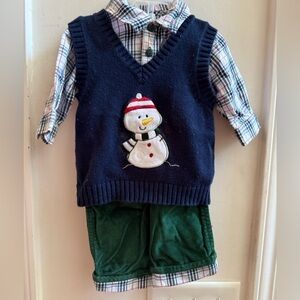 First Moments 3 Piece Snowman Outfit